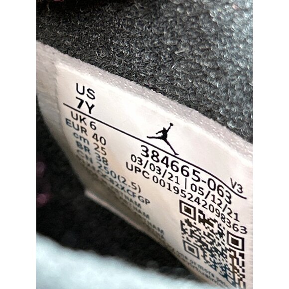 Nike Air Jordan 6 Retro Bordeaux GS Shoes Size 7Y / 8.5 Womens Black Graphite - Picture 8 of 10